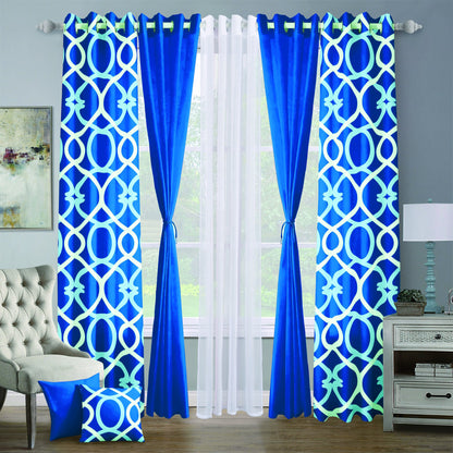 9pcs Grand Diva Window Curtains Set