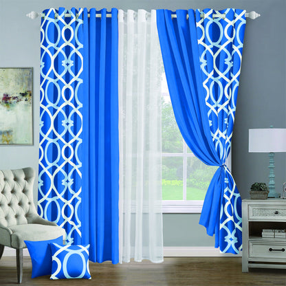 9pcs Grand Diva Window Curtains Set