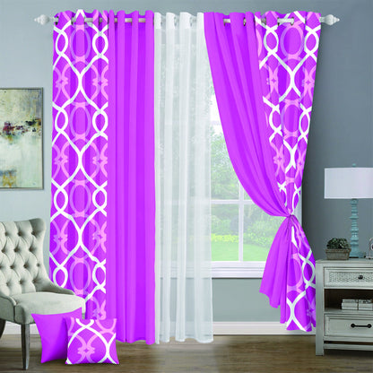 9pcs Grand Diva Window Curtains Set