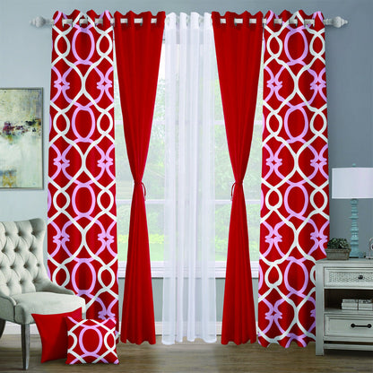 9pcs Grand Diva Window Curtains Set
