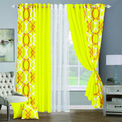 9pcs Grand Diva Window Curtains Set