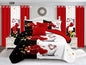 9PCS Bedspread With 6 Matching Curtains - BO19PC