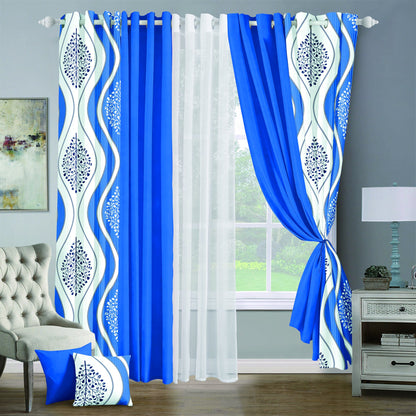 9pcs Grand Diva Window Curtains Set