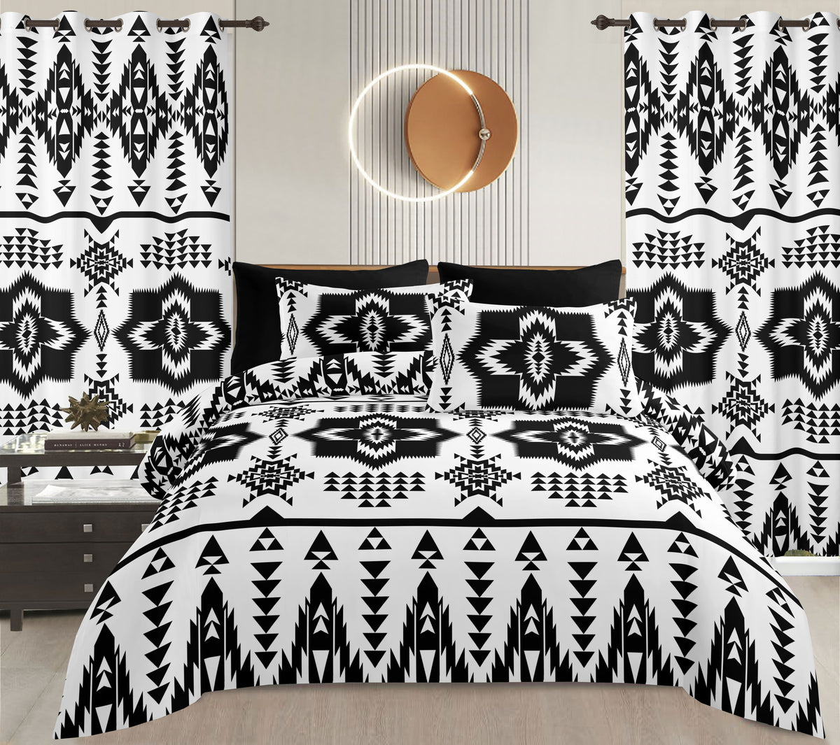 Sublime 8 Pcs Bed Sheet Set with Bonus Curtains — Case of 12 (Assorted Colors)