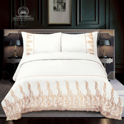 4Pcs Luxury Velvet Bedspread