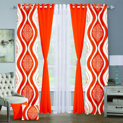 9pcs Grand Diva Window Curtains Set