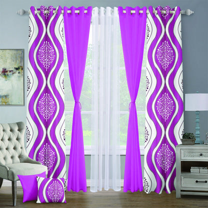 9pcs Grand Diva Window Curtains Set