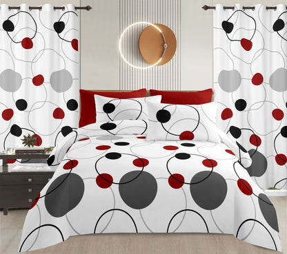 Sublime 10 Pcs Bed Sheet Set With Bonus Pair Of Curtains