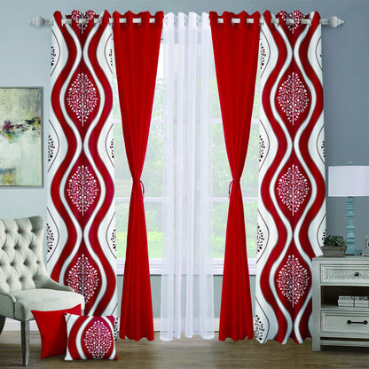 9pcs Grand Diva Window Curtains Set