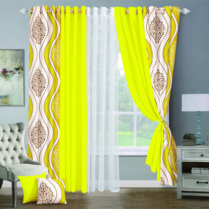 9pcs Grand Diva Window Curtains Set