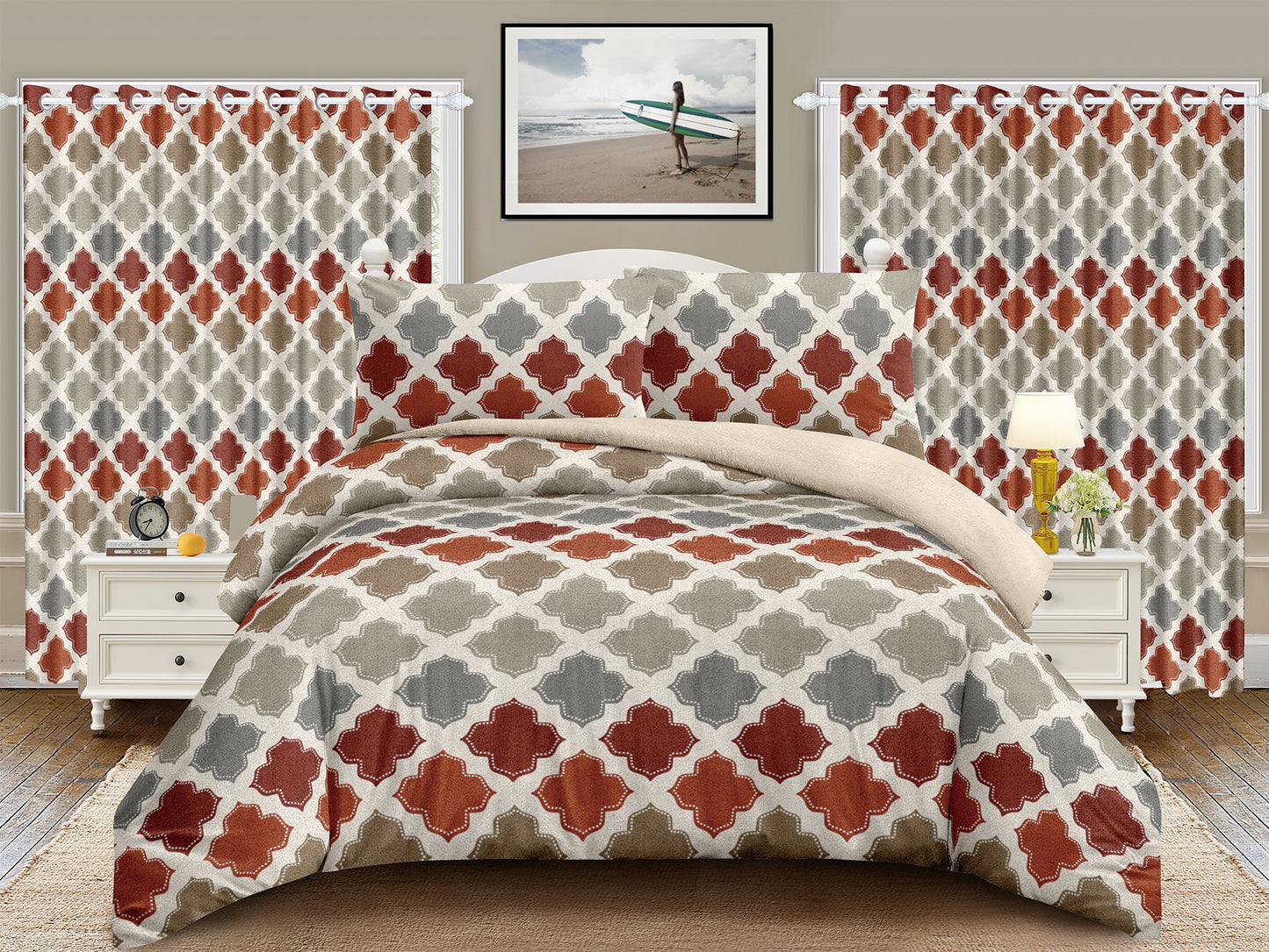 5 PC Borrego With Matching Curtains