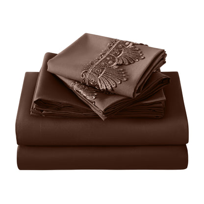 Elegant Comfort Lace 6Pcs  Sheet Set