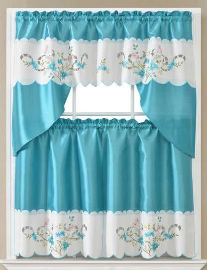 Kitchen Curtains - Embroidered Hand Carved
