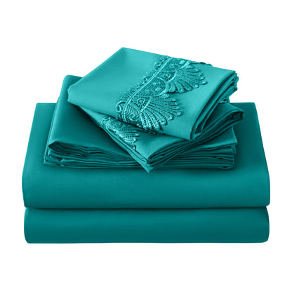 Elegant Comfort Lace 6Pcs  Sheet Set