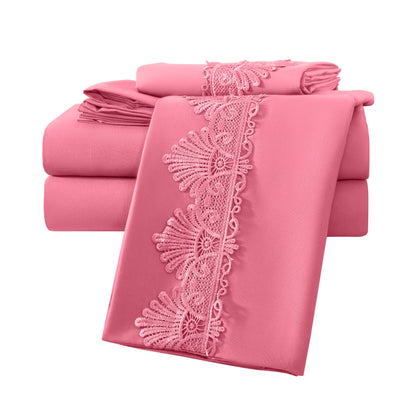 Elegant Comfort Lace 6Pcs  Sheet Set