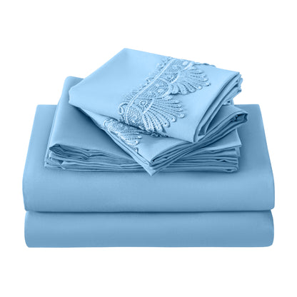 Elegant Comfort Lace 6Pcs  Sheet Set