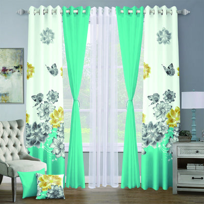 9pcs Grand Diva Window Curtains Set
