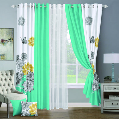 9pcs Grand Diva Window Curtains Set