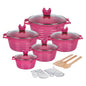 15Pc Non-Stick Ceramic Coated Pot Set
