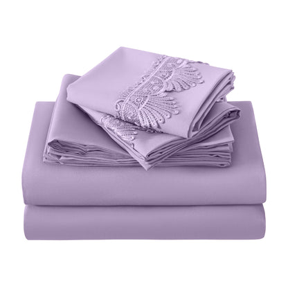Elegant Comfort Lace 6Pcs  Sheet Set