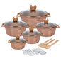 15Pc Non-Stick Ceramic Coated Pot Set