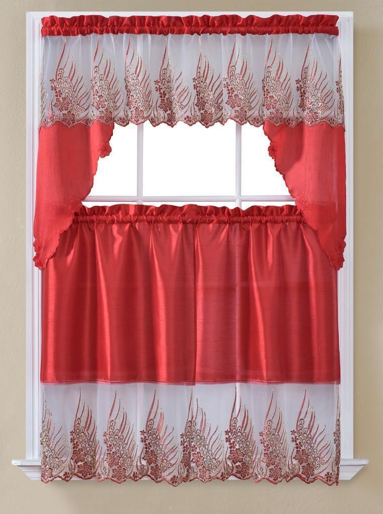 Kitchen Curtains - Embroidered Hand Carved