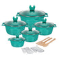 15Pc Non-Stick Ceramic Coated Pot Set