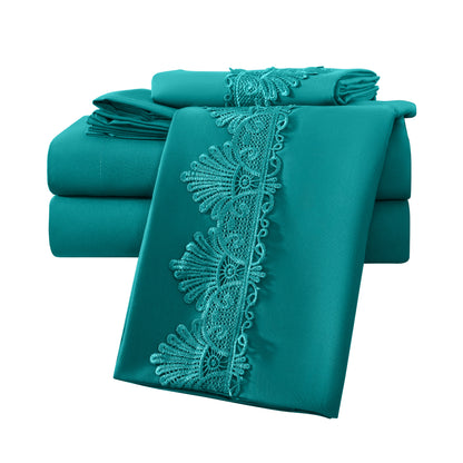 Elegant Comfort Lace 6Pcs  Sheet Set