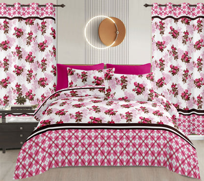 Sublime 8 Pcs Bed Sheet Set with Bonus Curtains — Case of 12 (Assorted Colors)