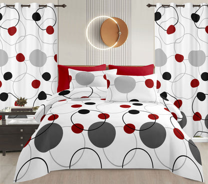Sublime 8 Pcs Bed Sheet Set with Bonus Curtains — Case of 12 (Assorted Colors)