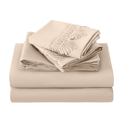 Elegant Comfort Lace 6Pcs  Sheet Set
