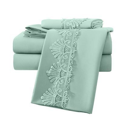 Elegant Comfort Lace 6Pcs  Sheet Set