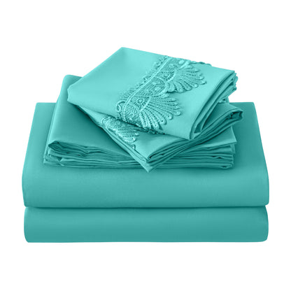 Elegant Comfort Lace 6Pcs  Sheet Set