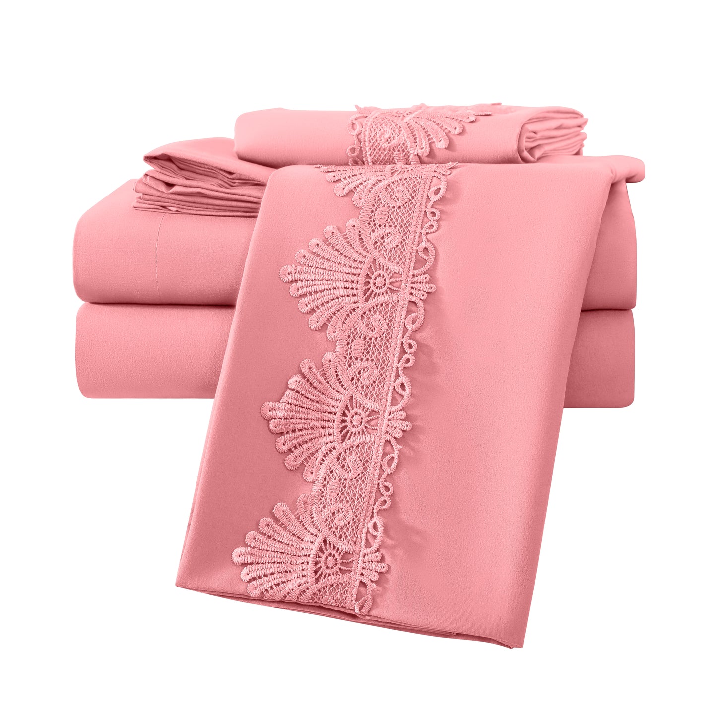 Elegant Comfort Lace 6Pcs  Sheet Set
