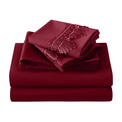 Elegant Comfort Lace 6Pcs  Sheet Set