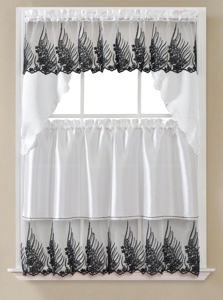 Kitchen Curtains - Embroidered Hand Carved