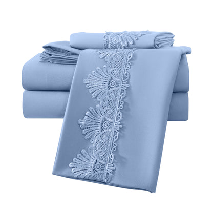Elegant Comfort Lace 6Pcs  Sheet Set