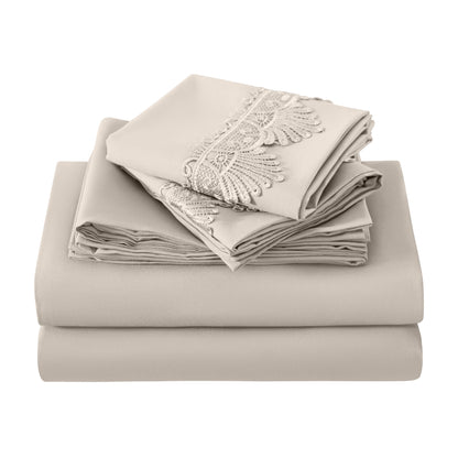 Elegant Comfort Lace 6Pcs  Sheet Set