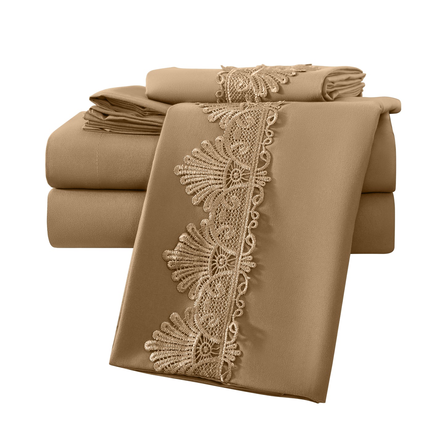 Elegant Comfort Lace 6Pcs  Sheet Set