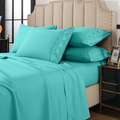 Elegant Comfort Lace 6Pcs  Sheet Set