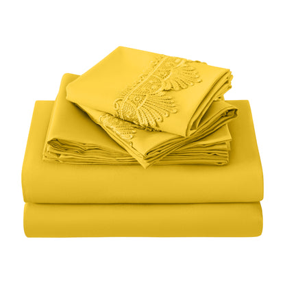 Elegant Comfort Lace 6Pcs  Sheet Set