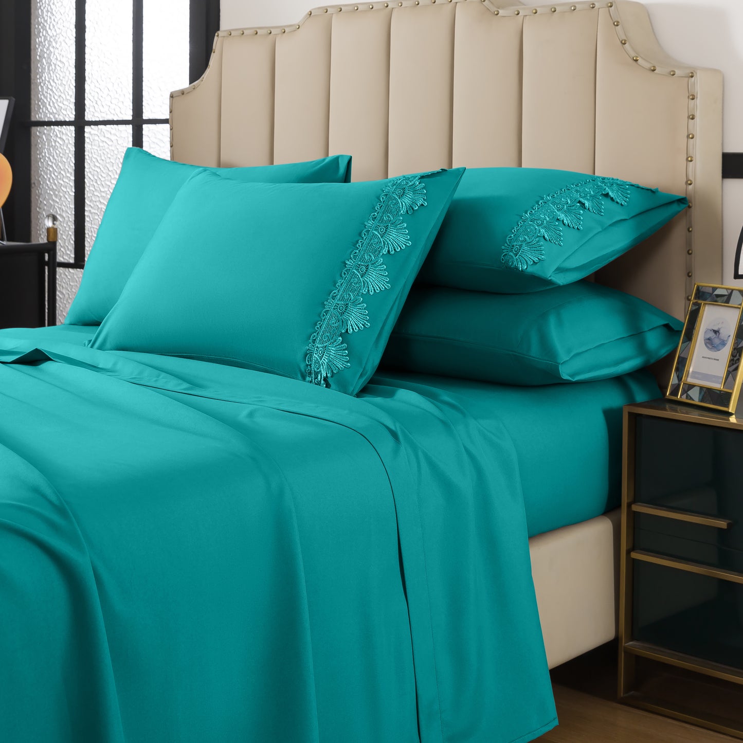 Elegant Comfort Lace 6Pcs  Sheet Set