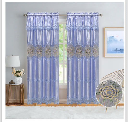 Seville Luxurious Style Rod pocket Macreme Curtain