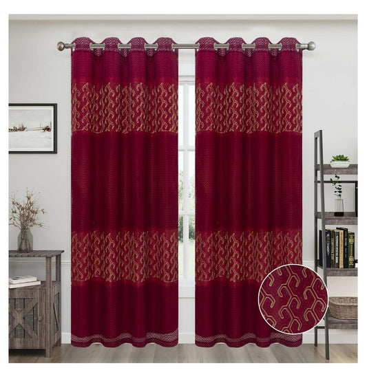 JESSIE EMBROIDERY SHEER WITH 8 GROMMETS PANEL-SIZE 54X84 WITH BACKING