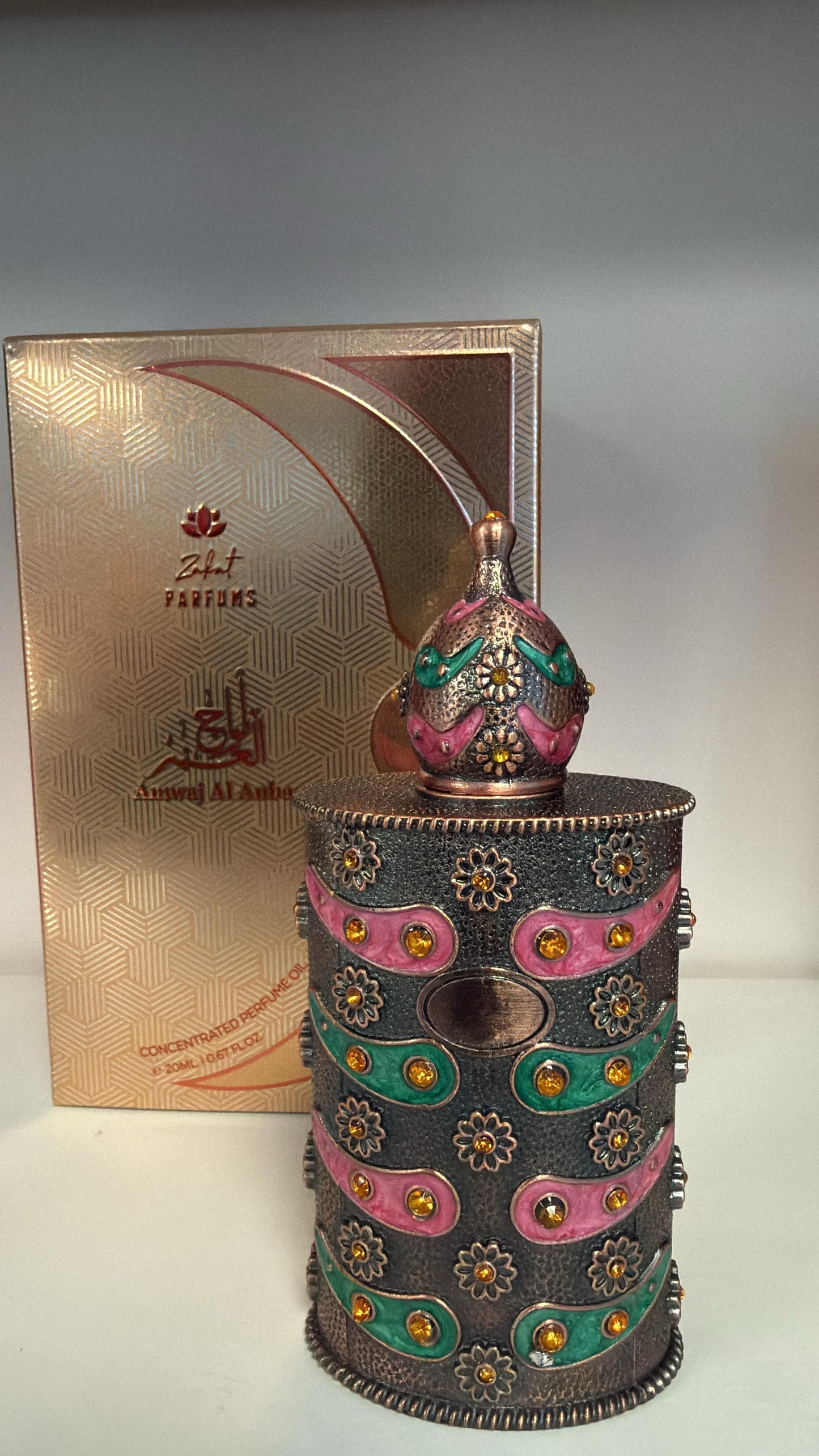 Zakat Amwaj Al Anbar 20ml concentrated perfume oil bottle