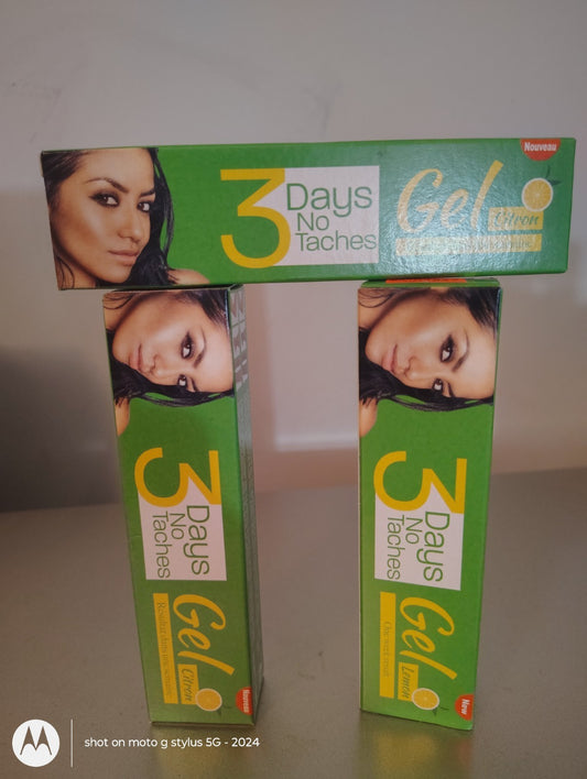 3 Days No Taches Gel Citron 30ml Lemon Gel tube